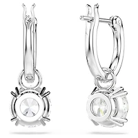 Stilla drop earrings, Round cut, White
