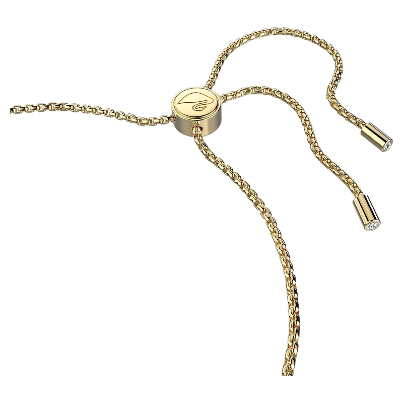 Lovely bracelet, Heart, White, 18K gold finish