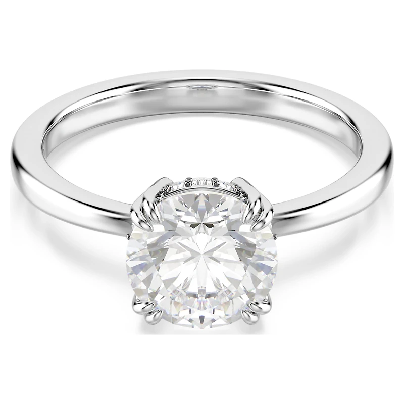 Stilla cocktail ring, Round cut, White, Rhodium plated by SWAROVSKI