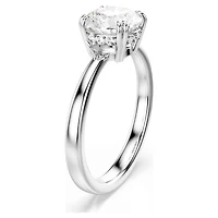Stilla cocktail ring, Round cut, White, Rhodium plated by SWAROVSKI