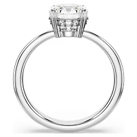 Stilla cocktail ring, Round cut, White, Rhodium plated by SWAROVSKI