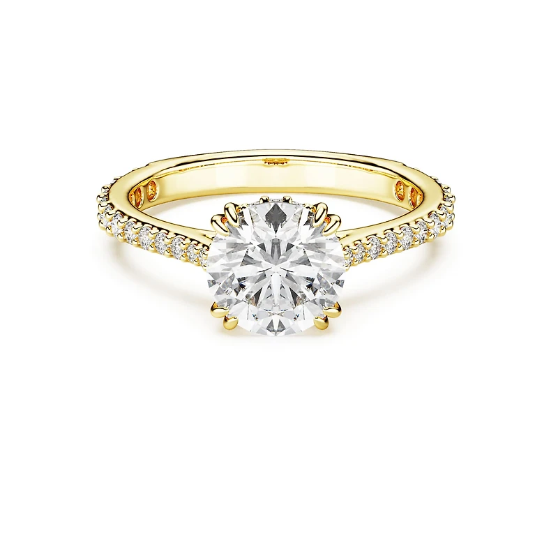 Stilla cocktail ring, Round cut, Pavé, White