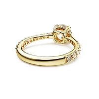 Stilla cocktail ring, Round cut, Pavé, White, 18K gold finish