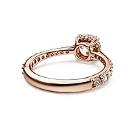 Stilla cocktail ring, Round cut, Pavé, White, 18K rose gold finish