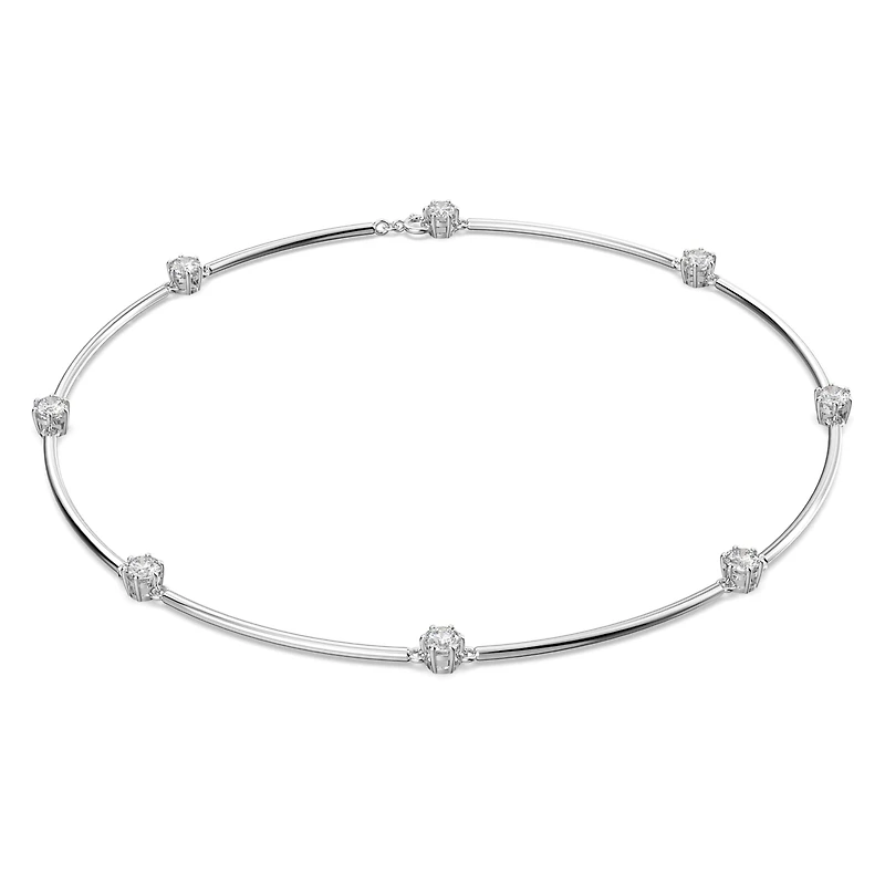 Constella necklace, Round cut, White, Rhodium plated by SWAROVSKI