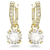 Stilla drop earrings, Round cut, White