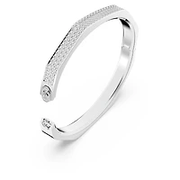 Dextera bangle, Octagon shape, White, Rhodium plated by SWAROVSKI