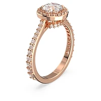 Una Angelic cocktail ring, Round cut, Pavé, White, 18K rose gold finish