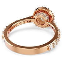 Una Angelic cocktail ring, Round cut, Pavé, White, 18K rose gold finish