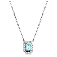 Una necklace, Octagon cut, Blue, Rhodium plated by SWAROVSKI