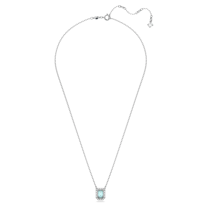 Una necklace, Octagon cut, Blue, Rhodium plated by SWAROVSKI