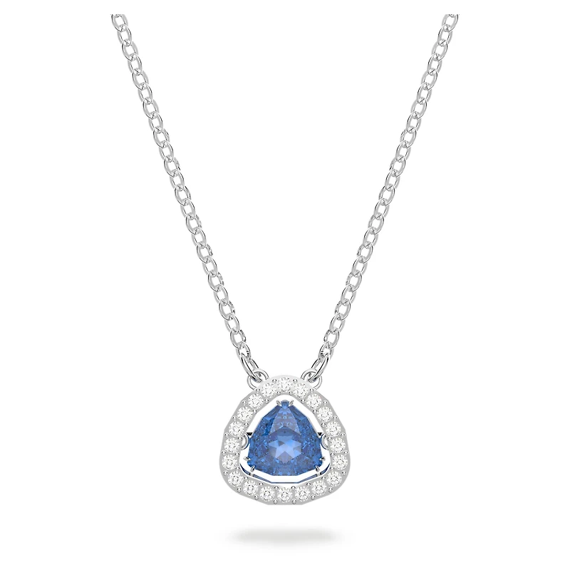 Una necklace, Trilliant cut, Blue, Rhodium plated by SWAROVSKI