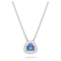Una necklace, Trilliant cut, Blue, Rhodium plated by SWAROVSKI