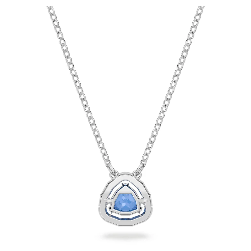 Una necklace, Trilliant cut, Blue, Rhodium plated by SWAROVSKI