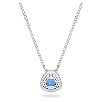 Una necklace, Trilliant cut, Blue, Rhodium plated by SWAROVSKI