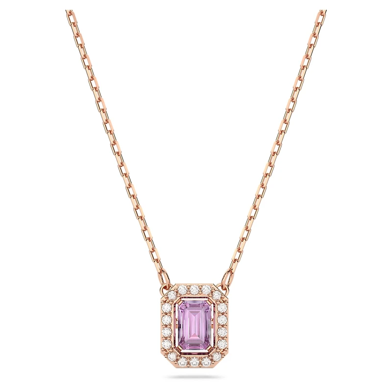 Una necklace, Octagon cut, Purple, Rose gold-tone plated by SWAROVSKI
