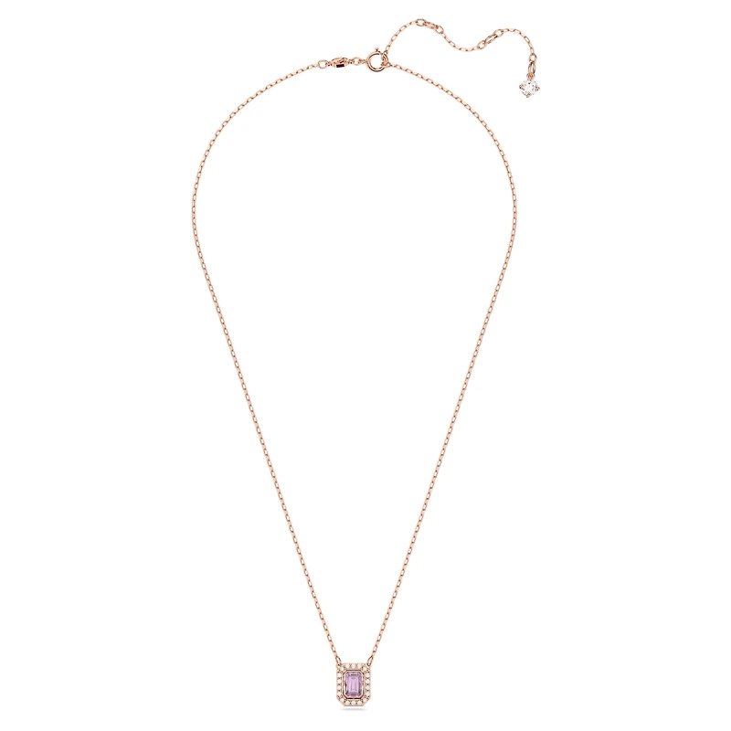 Una necklace, Octagon cut, Purple, Rose gold-tone plated by SWAROVSKI