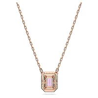 Una necklace, Octagon cut, Purple, Rose gold-tone plated by SWAROVSKI