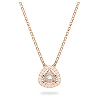 Millenia necklace, Trilliant cut, White, Rose gold-tone plated by SWAROVSKI