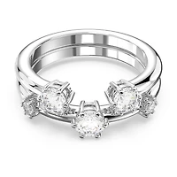 Constella ring, Set (2), Round cut, White, Rhodium plated by SWAROVSKI