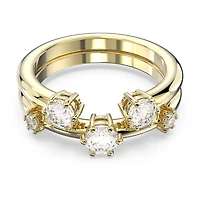 Constella ring, Set (2), Round cut, White, Gold-tone plated by SWAROVSKI