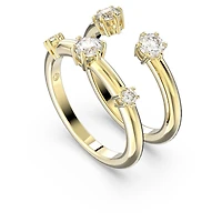 Constella ring, Set (2), Round cut, White, 18K gold finish
