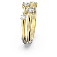 Constella ring, Set (2), Round cut, White, 18K gold finish