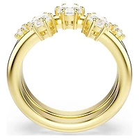 Constella ring, Set (2), Round cut, White, 18K gold finish