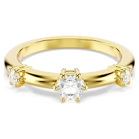 Constella ring, Set (2), Round cut, White, 18K gold finish