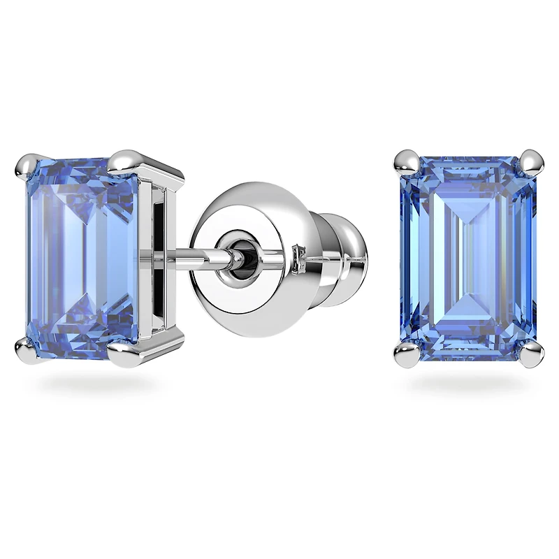 Una set, Octagon cut, Blue, Rhodium plated by SWAROVSKI