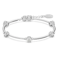 Constella bangle, Round cut, White, Rhodium plated by SWAROVSKI