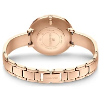 Crystalline delight watch, Swiss Made, Metal bracelet, Gray, Rose gold-tone finish by SWAROVSKI
