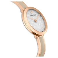 Crystalline delight watch, Swiss Made, Metal bracelet, Grey, Rose gold-tone finish by SWAROVSKI