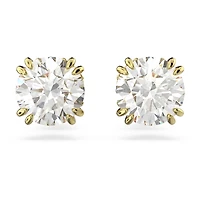 Stilla stud earrings, Round cut, White