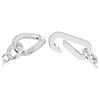 Dextera bracelet, Pavé, Mixed links, White, Rhodium plated by SWAROVSKI