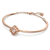 Una bangle, Clover, White, 18K rose gold finish