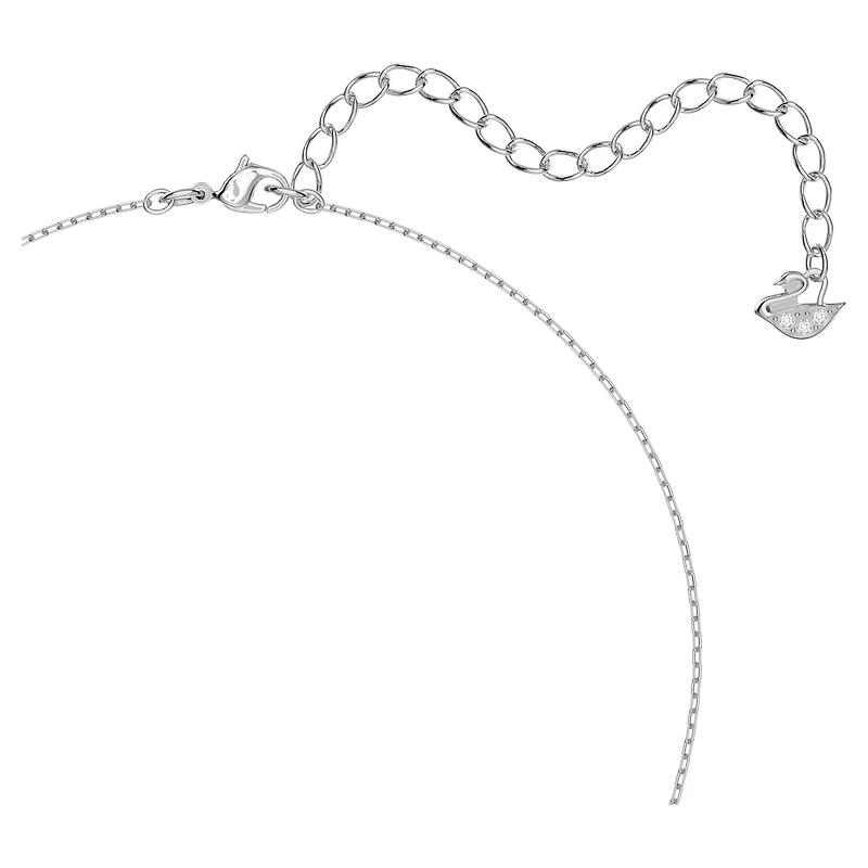 Una necklace, Clover, Blue, Rhodium plated by SWAROVSKI