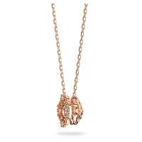 Una necklace, Clover, White, 18K rose gold finish