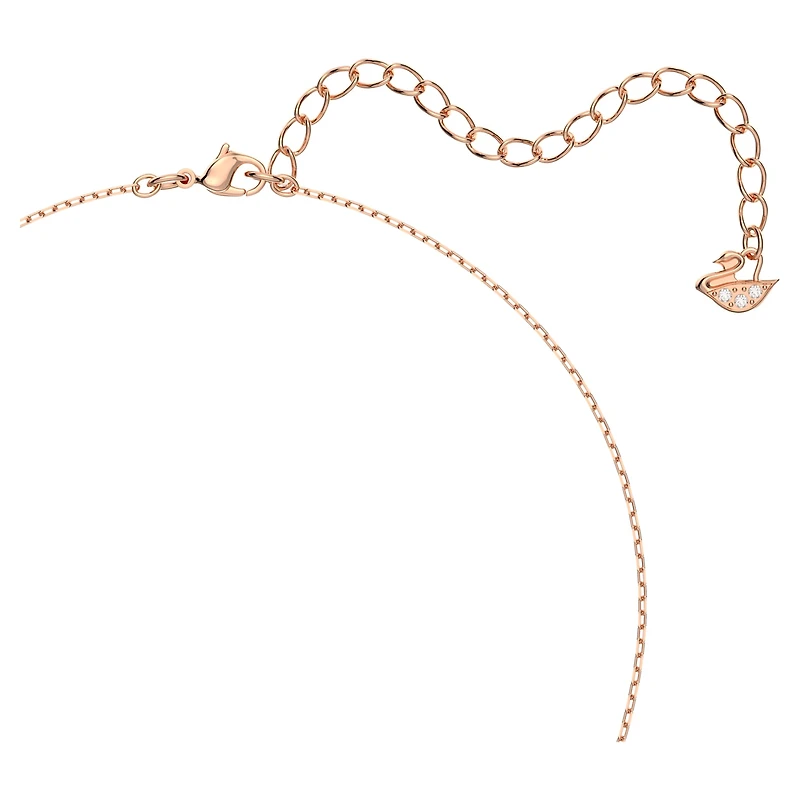 Una necklace, Clover, White, Rose gold-tone plated by SWAROVSKI
