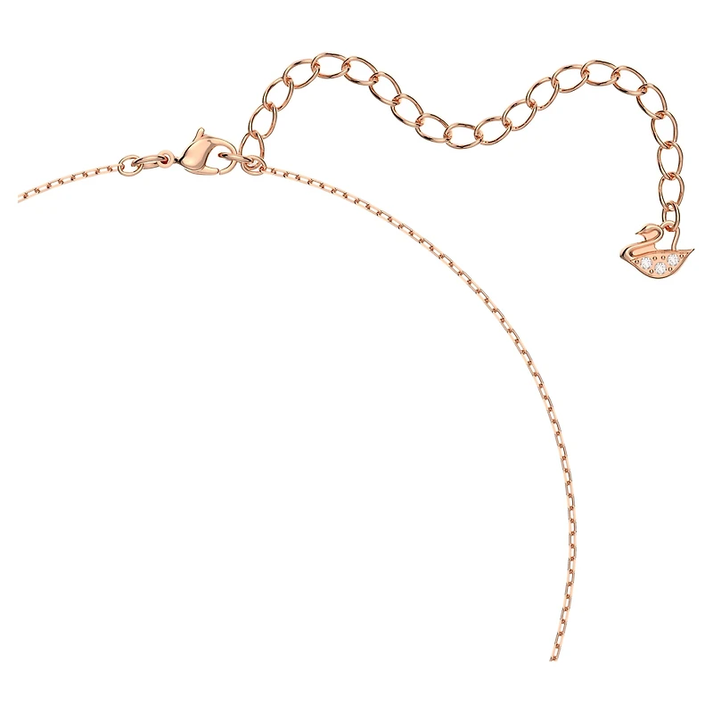 Una necklace, Clover, White, 18K rose gold finish