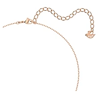 Una necklace, Clover, White, 18K rose gold finish