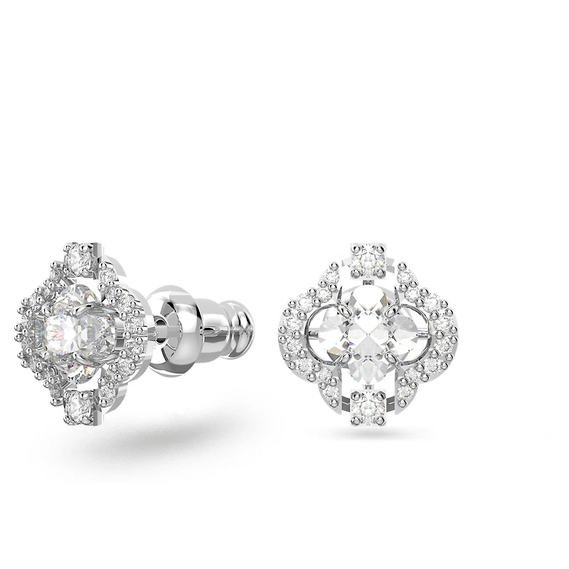 Una set, Mixed cuts, White, Rhodium plated by SWAROVSKI