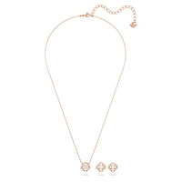 Una set, Mixed cuts, White, Rose gold-tone plated by SWAROVSKI