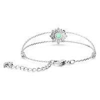 Idyllia bracelet, Mixed cuts, Sun, Green, Rhodium plated by SWAROVSKI