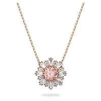 Idyllia pendant, Mixed cuts, Sun, Pink, 18K rose gold finish