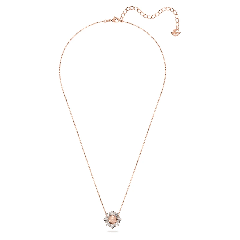 Idyllia pendant, Mixed cuts, Sun, Pink, 18K rose gold finish
