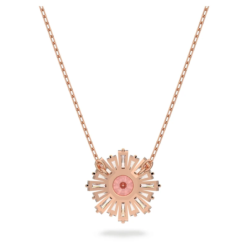 Idyllia pendant, Mixed cuts, Sun, Pink, 18K rose gold finish