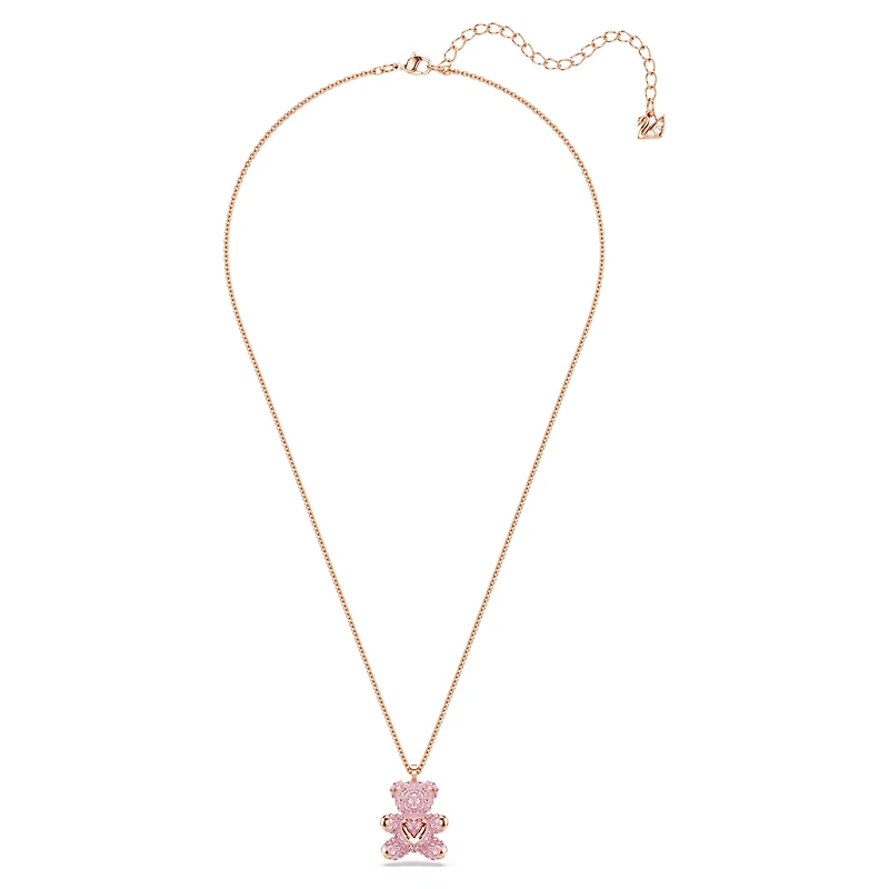 Teddy pendant, Bear, Pink, 18K rose gold finish