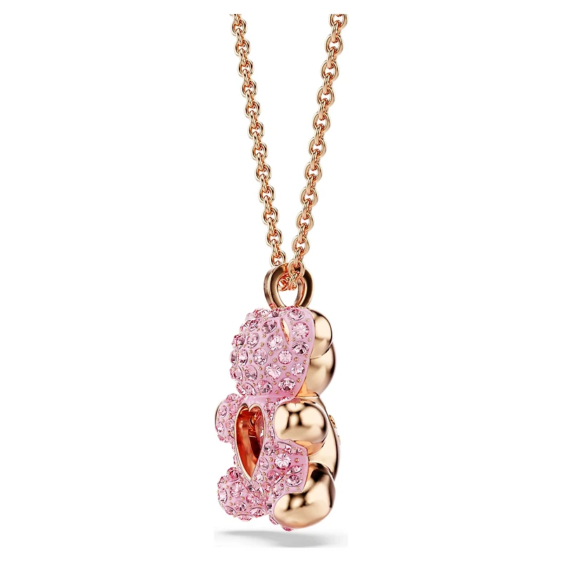 Teddy pendant, Bear, Pink, 18K rose gold finish