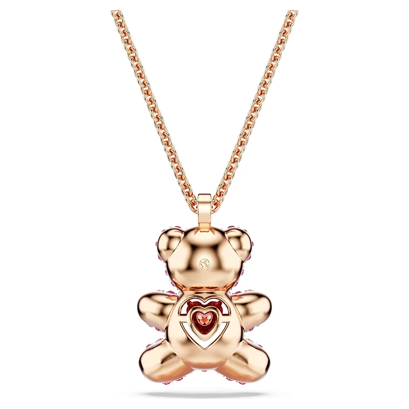 Teddy pendant, Bear, Pink, 18K rose gold finish